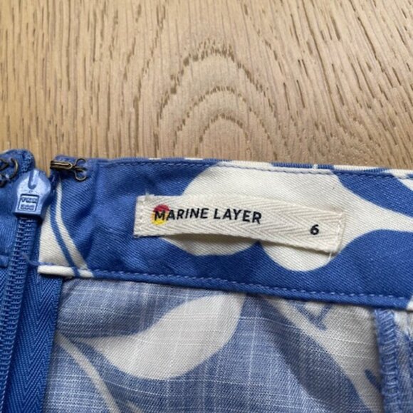 Marine Layer Bonnie Mini Skirt in Blue Tile Size 6 - Picture 3 of 5
